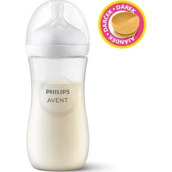 Philips AVENT Láhev Natural Response 330 ml, 3m+dárek PETITE&MARS Miska 6m+