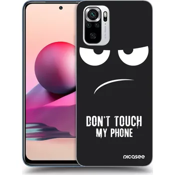 Pouzdro na mobilní telefon Picasee silikonový černý obal pro Xiaomi Redmi Note 10S - Nešahej mi na telefon