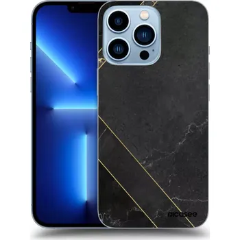 Pouzdro na mobilní telefon Picasee silikonový průhledný obal pro Apple iPhone 13 Pro - Black tile