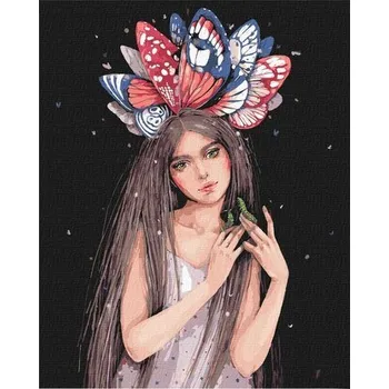 Set školních potřeb Malowanie po numerach - Kolory motyli 40x50cm