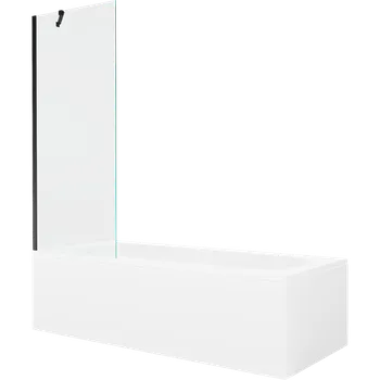 Vana Mexen Vega obdélníková vana 170 x 70 cm s krytem a jednokřídlou zástěnou 70 cm, transparentní, černá - 550117070X9507000070 Vany se zástěnou