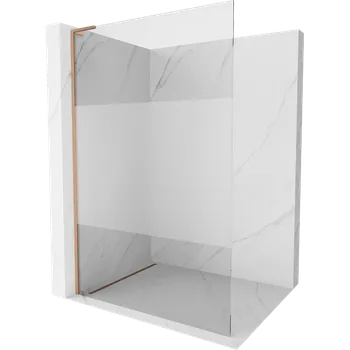 Mexen Kioto L - sprchová stěna Walk-in 110 x 200 cm, transparentní/matná, kartáčovaná měď - 800-110-103-65-35 Sprchové stěny