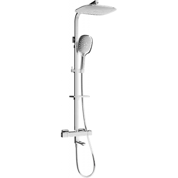 Mexen CQ22 sada vanovo-sprchová s dešťovou a termostatickou baterií, chrom - 779102295-00 Nástěnné vanové systémy