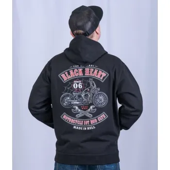 Pánská mikina mikina s kapucí pánské - BUILT AND EVIL - BLACK HEART - 19010 - L