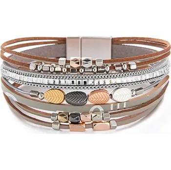 Náramek Dámský metalický náramek Hippie vibe Stříbrný