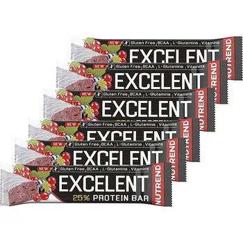 Nutrend EXCELENT protein bar, 6 x 85 g, černý rybíz s brusinkami
