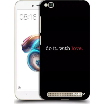 Pouzdro na mobilní telefon Picasee silikonový černý obal pro Xiaomi Redmi 5A - Do it. With love.