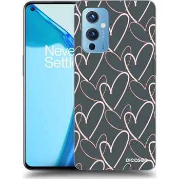 Pouzdro na mobilní telefon Picasee silikonový černý obal pro OnePlus 9 - Hodně lásky