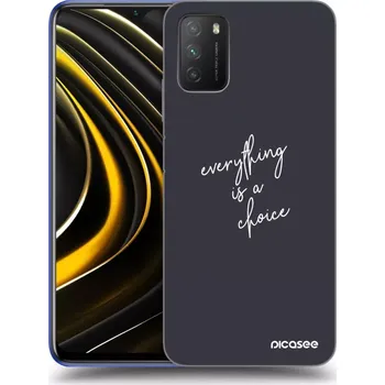 Pouzdro na mobilní telefon Picasee silikonový černý obal pro Xiaomi Poco M3 - Vše je na tobě