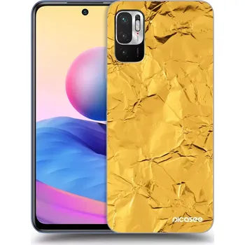 Pouzdro na mobilní telefon Picasee silikonový průhledný obal pro Xiaomi Redmi Note 10 5G - Gold