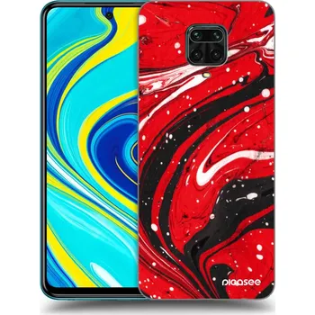 Pouzdro na mobilní telefon Picasee silikonový průhledný obal pro Xiaomi Redmi Note 9S - Red black
