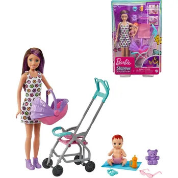 Hračka MATTEL BRB Barbie panenka chůva herní set s kočárkem a doplňky | 2750
