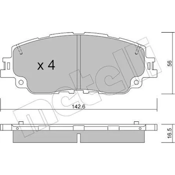 Brzdový systém Sada brzdových destiček, kotoučová brzda METELLI 22-1227-0