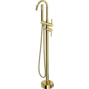 Vodovodní baterie Mexen Alma volně stojící vanová baterie, zlatá - 75033-50 Vanovo-sprchové baterie