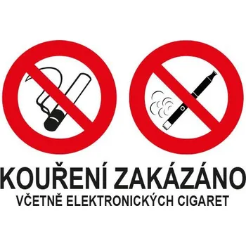 REO AMOS Kouření zakázáno včetně elektronických cigaret, Fólie 30 x 21 cm
