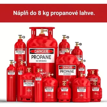 Plynová kartuše Lahev Propan čistý 8 kg-karavan,gril NOVÉ NÁPLŇ