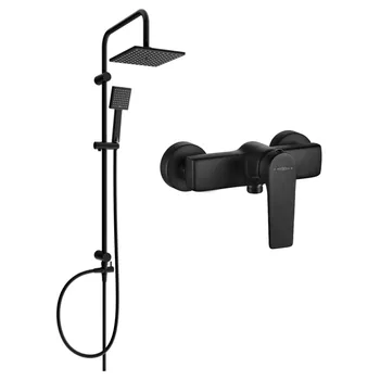Sprchový set Mexen Tord nadomítková sprchová sada s dešťovou sprchou a sprchovou baterií Lynx, černá - 745940200-70 Nástěnné sprchové systémy