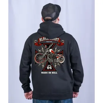 Pánská mikina mikina s kapucí pánské - WRENCH CHOPPER - BLACK HEART - 19301 - XL