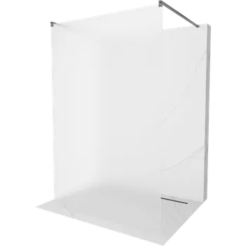 Mexen Kioto volně stojící sprchová stěna 100 x 200 cm, matné sklo 8 mm, gun metal - 800-100-002-95-30 Sprchové stěny