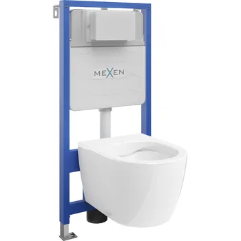 Klozet Mexen WC podomítkový set Fenix Slim s WC mísou Carmen, bílý lesk - 6103388XX00 Podomítkové WC sady