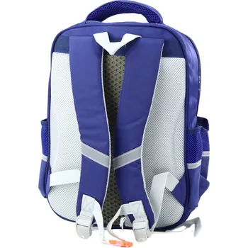 Školní batoh LEAN Školní batoh s nášivkami Dinosauři Hrudní popruh Námořnický 39x27x15cm