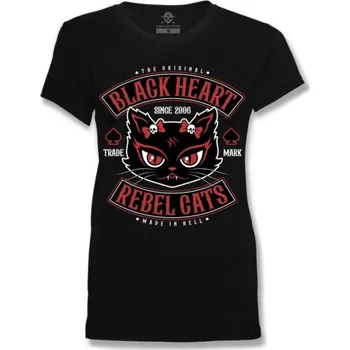 Dámské tričko tričko street dámské - REBEL CAT - BLACK HEART - 17488 - L