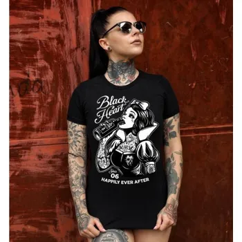 Dámské tričko tričko street dámské - SNOW WHITE - BLACK HEART - 18908 - M