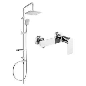 Sprchový set Mexen Sven nástěnná sprchová souprava s dešťovou sprchou a sprchovou baterií Zero, chrom 71140262-00 Nástěnné sprchové systémy