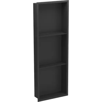 Koupelnový nábytek Mexen X-Wall-R výklenková police s límcem a poličkou 90 x 30 cm, černá - 1970903010S Koupelnové police