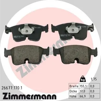 Brzdová destička Sada brzdových destiček, kotoučová brzda ZIMMERMANN 26677.170.1