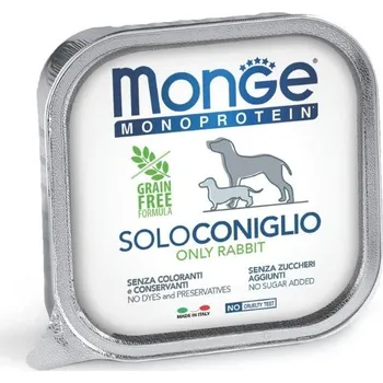 Krmivo pro psa Konzerva MONGE Dog Monoprotein králičí paštika 150g