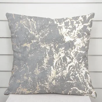 Povlak na polštářek Sametový povlak na polštář Isabela IBL-015 Zlatý mramor na světle šedém 40 x 40 cm