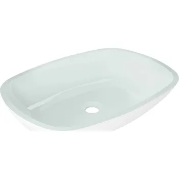 Umyvadlo Mexen Araks skleněné umyvadlo na desku 54 x 39 cm, bílé - 24155430 Koupelnové umyvadla