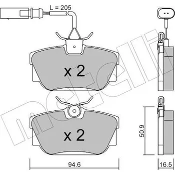 Brzdová destička Sada brzdových destiček, kotoučová brzda METELLI 22-0346-2
