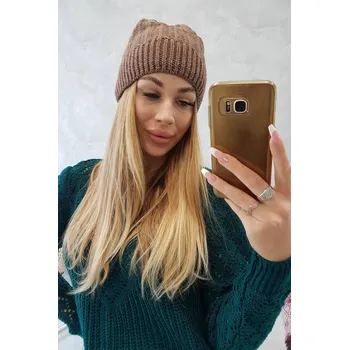 Čepice Anna mocca Fleecová dětská čepice - K-Fashion, UNI i519_22329-U