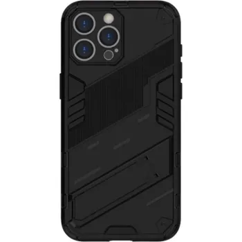 Pouzdro na mobilní telefon Odolný ochranný kryt se stojánkem pro iPhone 16 Pro Max - černý