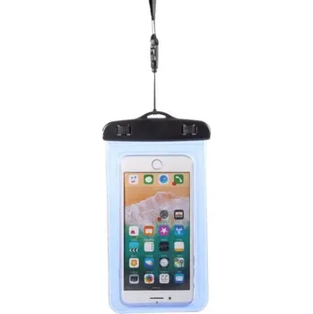 Pouzdro na mobilní telefon Nepromokavá kapsa s poutkem na ruku a na krk pro iPhone - 18,5 x 10 cm - modrá