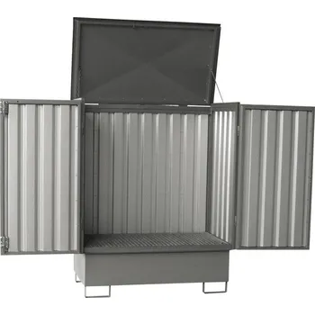 jímka Krytá kovová záchytná jímka s roštem a odklápěcí střechou