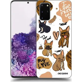 Pouzdro na mobilní telefon Picasee silikonový průhledný obal pro Samsung Galaxy S20+ G985F - Frenchies