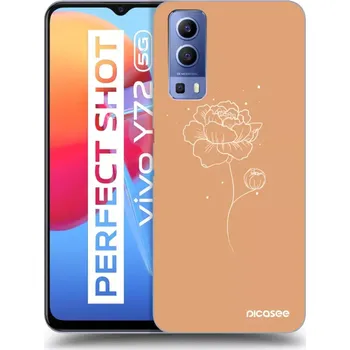 Pouzdro na mobilní telefon Picasee silikonový průhledný obal pro Vivo Y72 5G - Peonies