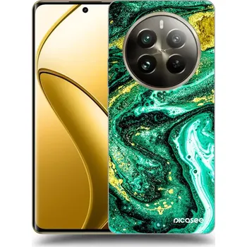 Pouzdro na mobilní telefon Picasee silikonový černý obal pro Realme 12 Pro 5G - Green Gold