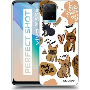 Pouzdro na mobilní telefon Picasee silikonový černý obal pro Vivo Y33s - Frenchies