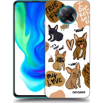 Pouzdro na mobilní telefon Picasee silikonový černý obal pro Xiaomi Poco F2 Pro - Frenchies