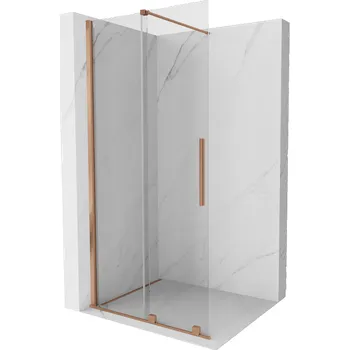 Mexen Velar sprchová zástěna posuvná Walk-in 85 x 200 cm, transparentní 8 mm, kartáčovaná měď - 871-085-000-03-65 Sprchové stěny