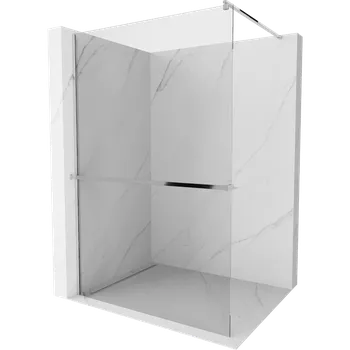Mexen Kioto+ sprchová stěna s policí Walk-in 120 x 200 cm, transparentní, chrom - 800-120-121-01-00 Sprchové stěny