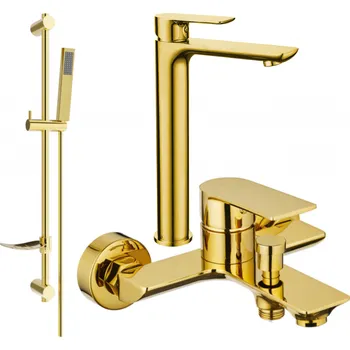 Vodovodní baterie Mexen Alfa DF02 vanová sada, zlatá - 745713DF02-50 Bateriové soupravy