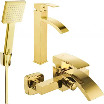 Vodovodní baterie Mexen Libra R45 vanová sada, zlatá - 745113R45-50 Bateriové soupravy