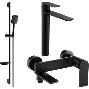 Vodovodní baterie Mexen Zero DS62 vanová sada, černá - 7113DS62-70 Bateriové soupravy