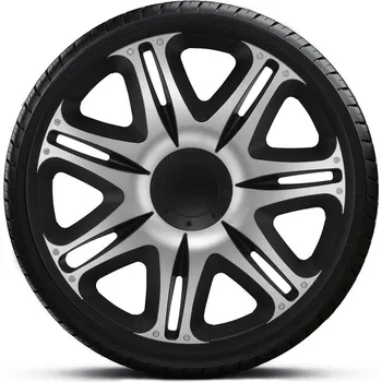 Poklice na kolo J-TEC Poklice na kola - kryty kol Nascar Silver Black 16" - sada 4 ks -