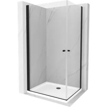 Mexen Pretoria Duo sprchový kout s výklopnými dveřmi 80 x 70 cm, transparentní, černý + vanička Flat - 852-080-070-70-02-4010B Sprchové kouty s vaničkou